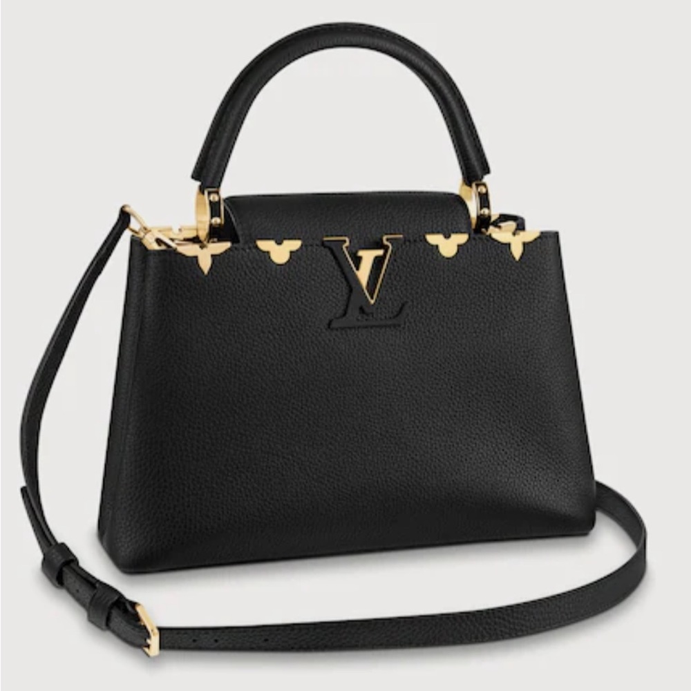 Louis Vuitton Taurillon Embellished Flower Crown Capucines MM Bag